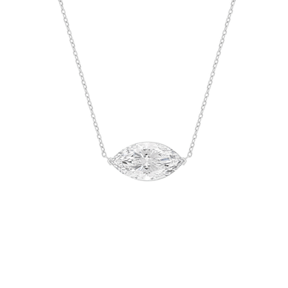 Pendentif Taille Marquise Burma Fine Jewelry - Or Gris