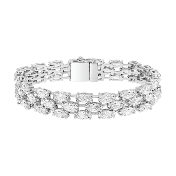 Bracelet Manchette En Argent 925 Avec 103 Diamants Baguette - 2,78 Carats, Réglable, Fait Main En Inde