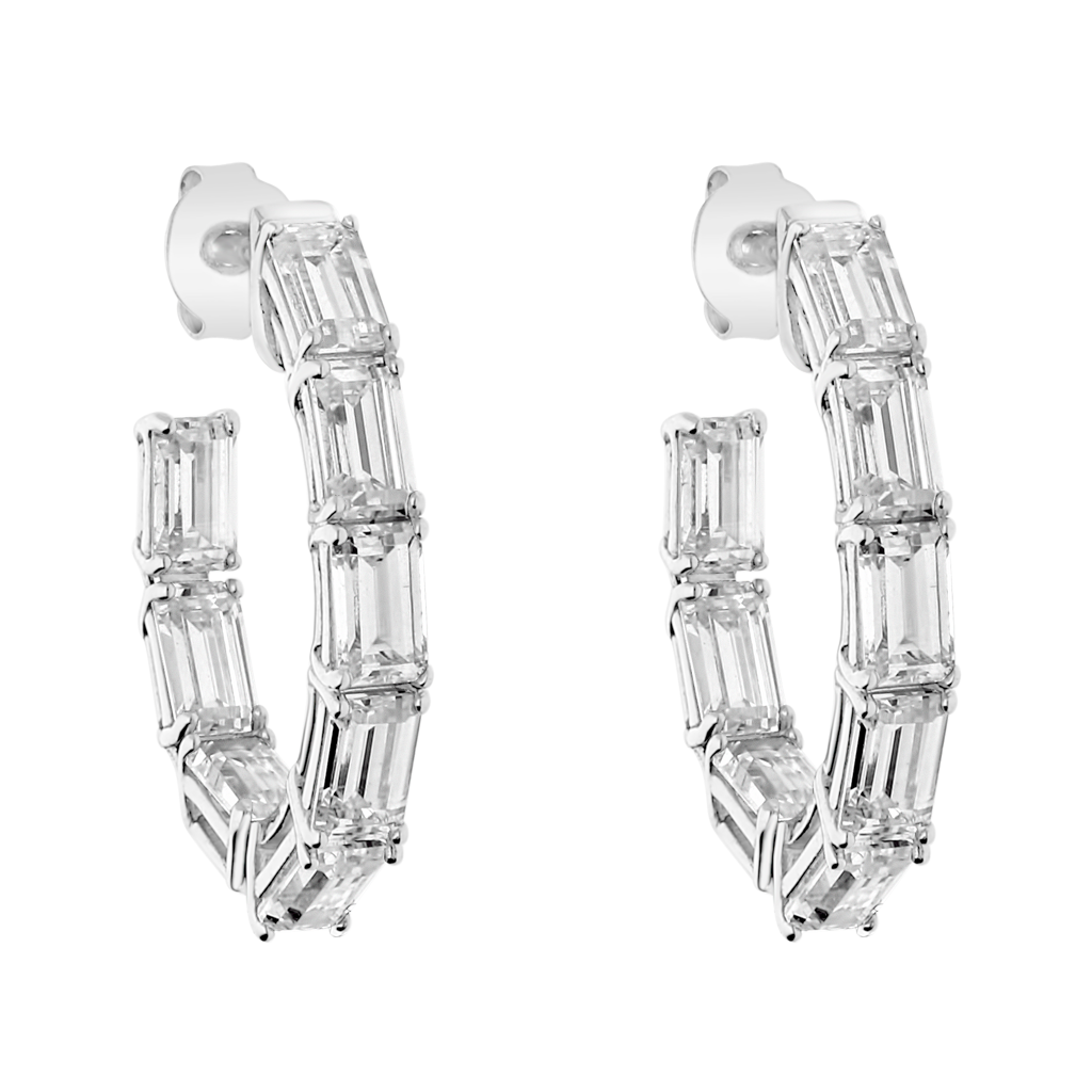 Hoop earrings - Rhodium silver