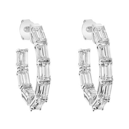 Hoop earrings - Rhodium silver