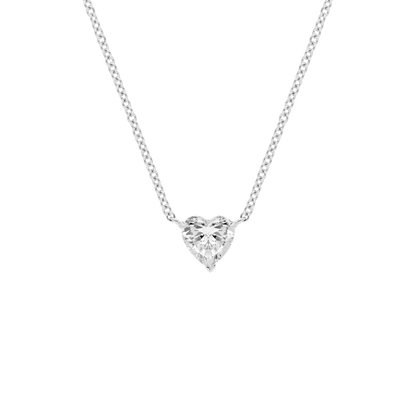 Pendentif taille cœur - Argent Rhodié