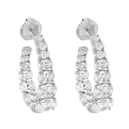 Hoop earrings - Rhodium silver