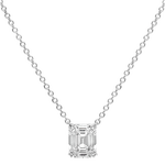 NEW Pendentif taille émeraude - Argent Rhodié