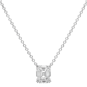 NEW Pendentif taille émeraude - Argent Rhodié