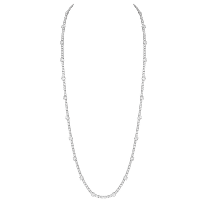 Long Necklace - Rhodium Silver