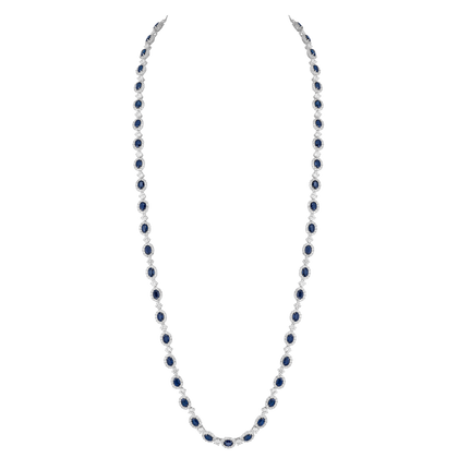 Long Necklace - Rhodium Silver