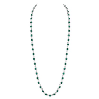 Long Necklace - Rhodium Silver