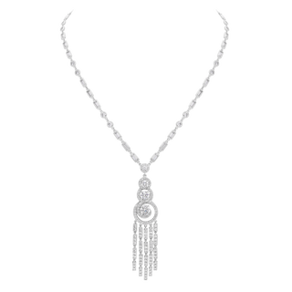 Long Necklace Art Deco - Rhodium Silver