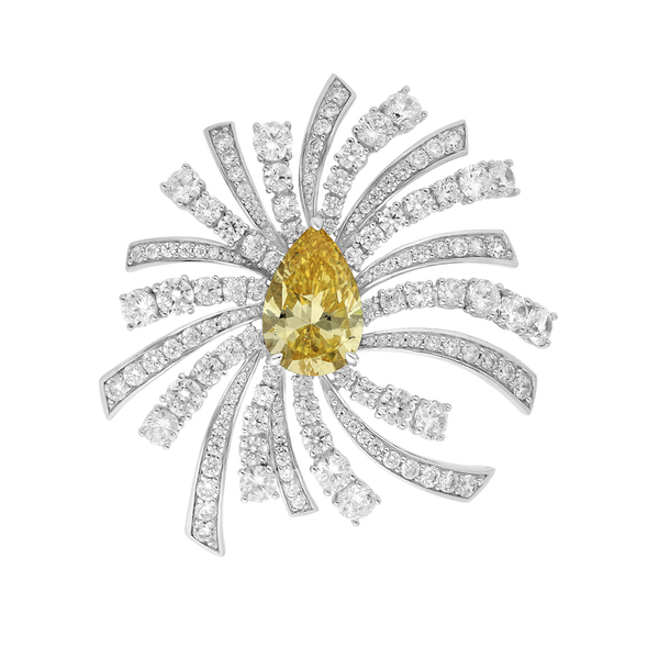 Broche Ancienne Argent – Pierre Translucide (Réf 77943)