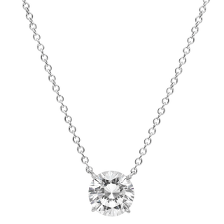 Pendentif taille brillant - Argent Rhodié