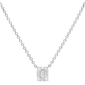 Pendant Emerald cut  - Rhodium silver