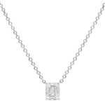 NEW Pendentif taille émeraude - Argent Rhodié