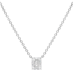 NEW Pendentif taille émeraude - Argent Rhodié
