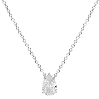 Pendentif taille poire - Argent Rhodié