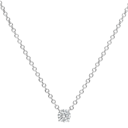 Pendentif taille brillant - Argent Rhodié