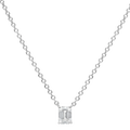  Pendant Emerald cut  - Rhodium silver