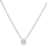 NEW Pendentif taille émeraude - Argent Rhodié