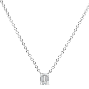 NEW Pendentif taille émeraude - Argent Rhodié