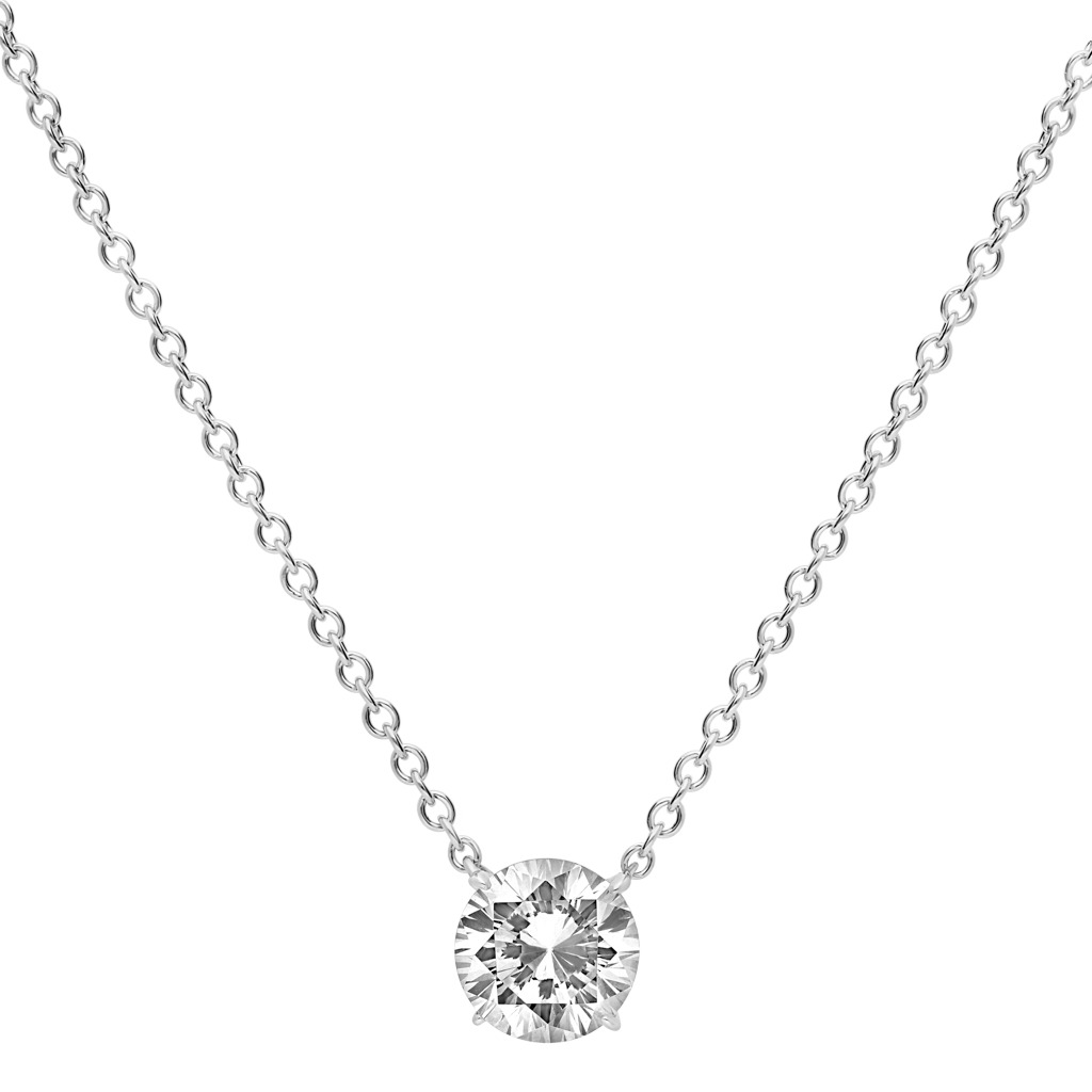 Pendentif taille brillant - Argent Rhodié