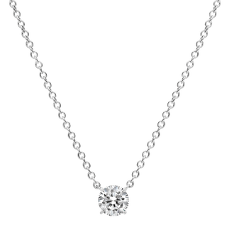 Pendentif taille brillant - Argent Rhodié