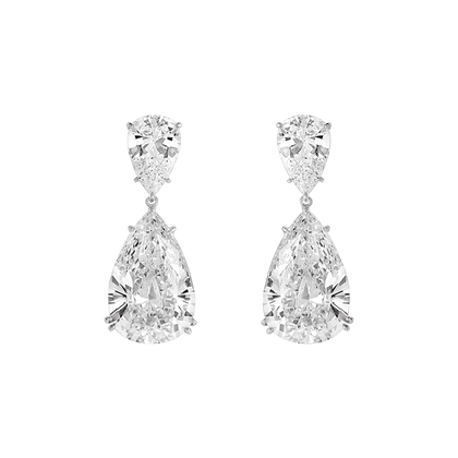 Earrings - Rhodium-plated silver