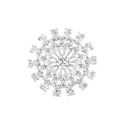 Large Model Opera Brooch - Rhodium Silver