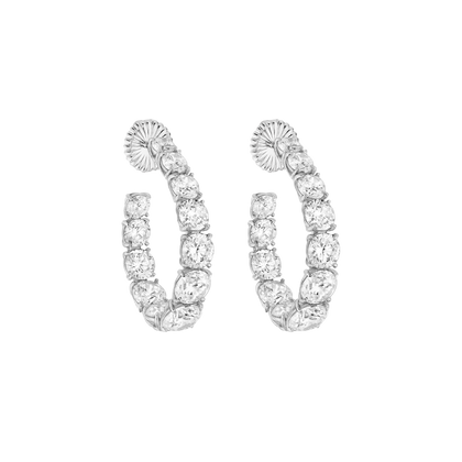 Hoop Earrings - Rhodium Silver