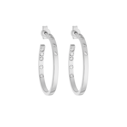 Hoop Earrings - Lab-grown diamonds - White Gold