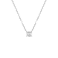 Pendant Asscher-cut  - Rhodium silver