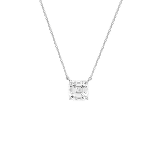 Pendentif taille asscher - Argent Rhodié
