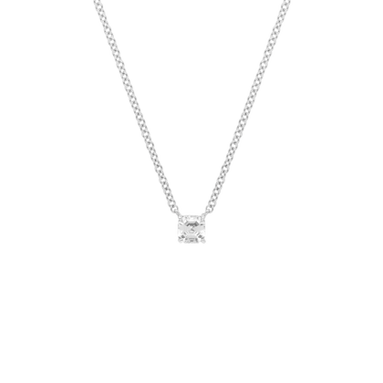 Pendentif taille asscher - Argent Rhodié