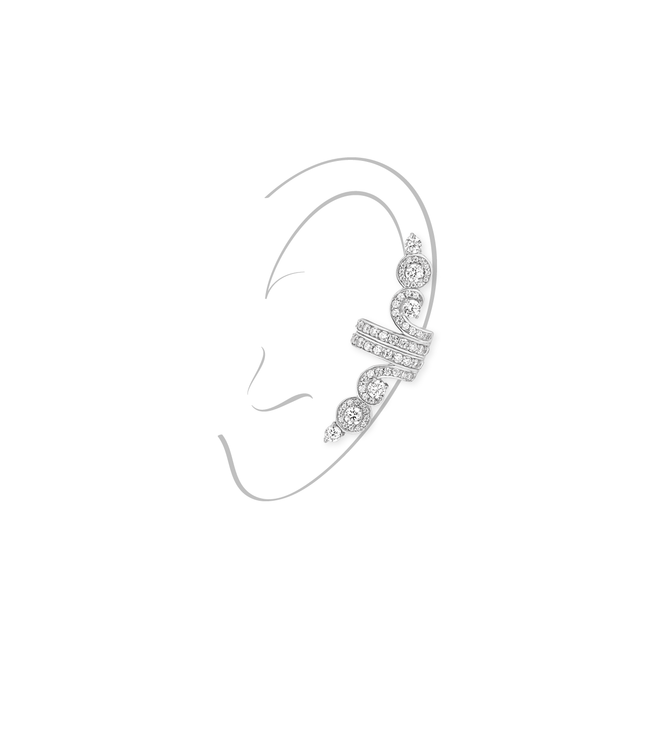 Ear cuff - Rhodium Silver