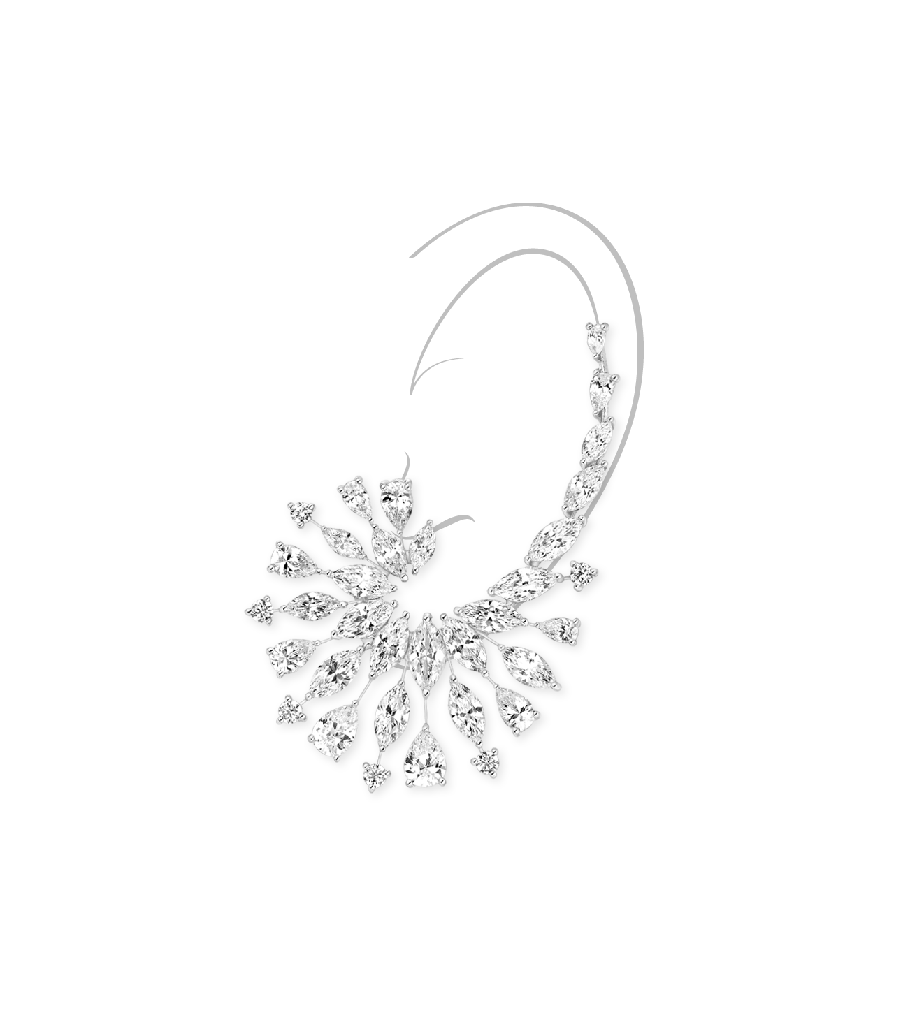 Earcuff - Argent Rhodié